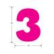 Pink Number (3) Corrugated Plastic Yard Sign, 24in